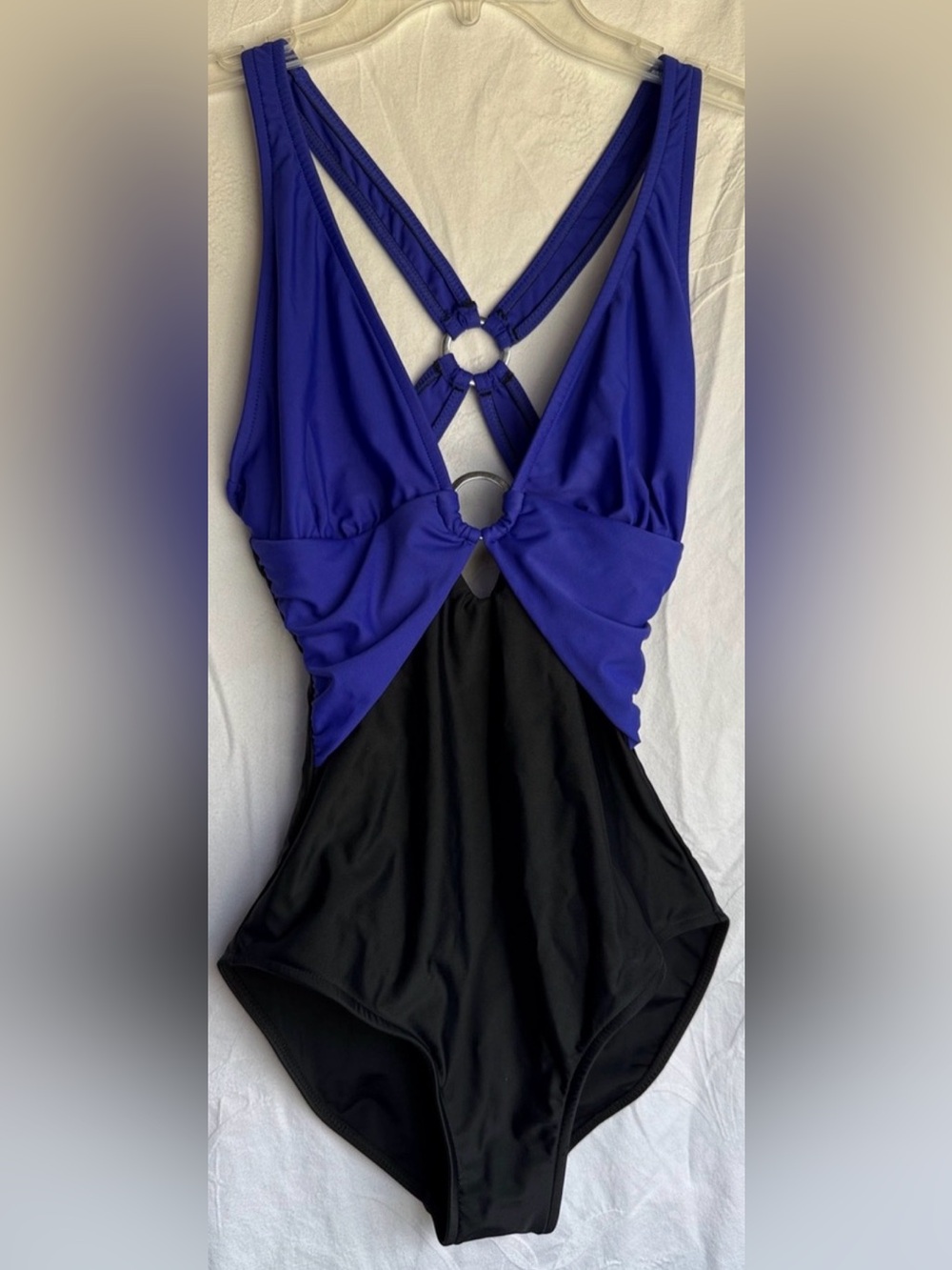 Venus One-Piece Swimsuit in Royal Blue and Black Size 8
